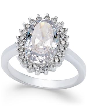 Charter Club Silver-tone Pave & Oval Cubic Zirconia Ring, Only At Macy's