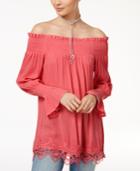 One Hart Juniors' Off-the-shoulder Peasant Top, Created For Macy's