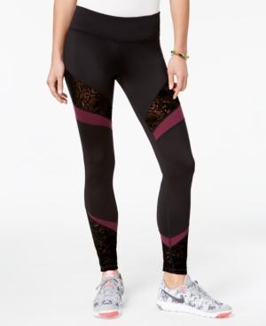 Material Girl Active Juniors' Burnout Colorblocked Leggings, Created For Macy's