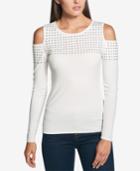 Tommy Hilfiger Studded Cold-shoulder Top, Created For Macy's