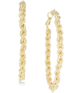 Inc International Concepts Gold-tone Textured Braided Hoop Earrings, Created For Macy's
