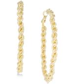 Inc International Concepts Gold-tone Textured Braided Hoop Earrings, Created For Macy's