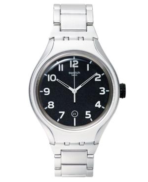 Swatch Unisex Swiss Irony Xlite Silver-tone Bracelet Watch 49mm Yes4011ag