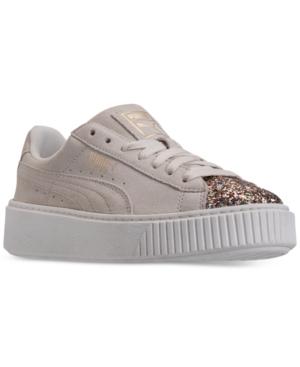 Puma Women's Suede Platform Crushed Gem Casual Sneaker