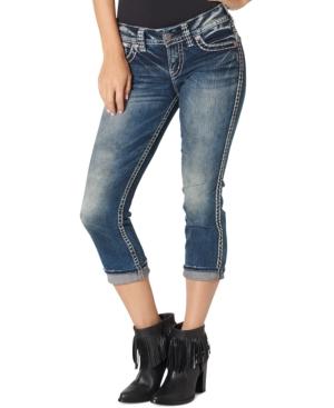 Silver Jeans Suki Dark Blue Wash Capri Jeans