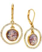Lonna & Lilly Gold-tone Purple Stone And Pave Orbital Drop Earrings