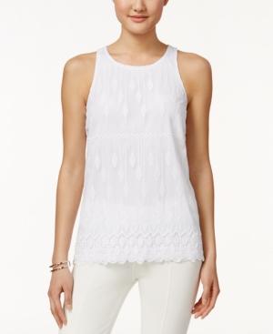 Alfani Petite Sleeveless Lace Top, Only At Macy's