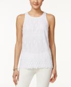 Alfani Petite Sleeveless Lace Top, Only At Macy's
