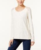 Style & Co Petite Lace-trim Top, Only At Macy's