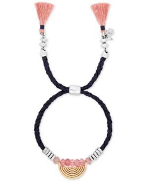 Lucky Brand Two-tone Bead & Tassel Leather Slider Bracelet