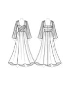 Customize: Add Pleated Long Sleeves - Fame And Partners Long-sleeve Printed Pleated Gown