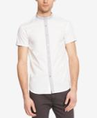 Kenneth Cole New York Men's Contrast Mandarin-collar Short-sleeve Shirt