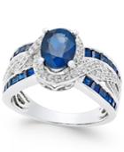 Sapphire (2-3/4 Ct. T.w.) And Diamond (1/3 Ct. T.w.) Ring In 14k White Gold (also Available In Ruby & Emerald)
