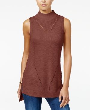 One Hart Juniors' Mock-neck High-low Tunic Sweater, Only At Macy's