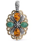 American West Two-tone Amber And Turquoise Pendant Enhancer