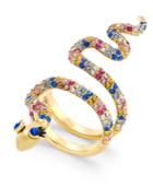 Kate Spade New York Gold-tone Colored Crystal Snake Ring