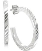Giani Bernini Textured Hoop Earrings In Sterling Silver, Created For Macy's