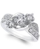 Diamond Three Stone Engagement Ring (1 Ct. T.w.) In 14k White Gold