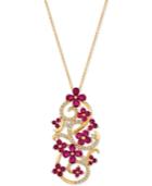 Le Vian Certified Passion Ruby (2-3/4 Ct. T.w.) & Diamond (1/2 Ct. T.w.) Pendant Necklace In 14k Gold