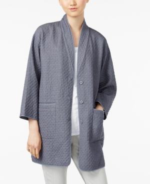 Eileen Fisher Textured Organic Cotton Pocketed Blazer