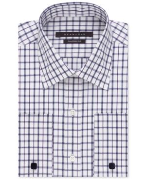 Sean John Blue Haze Plaid French Cuff Dress Shirt