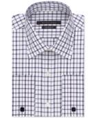 Sean John Blue Haze Plaid French Cuff Dress Shirt