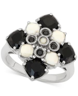 Onyx (3-3/4 Ct. T.w.) And Agate (4-1/2 Ct. T.w.) Ring In Sterling Silver