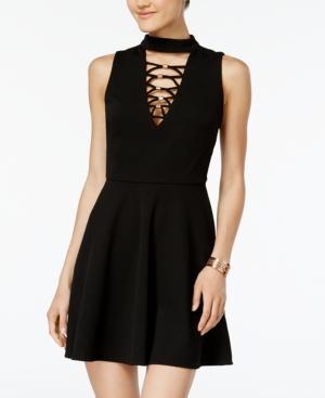 Crystal Doll Juniors' Lace-up Hardware Dress