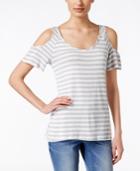 Kut From The Kloth Cold-shoulder Striped Top