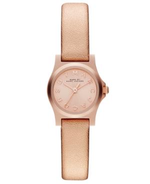 Marc By Marc Jacobs Women's Henry Dinky Rose Leather Strap Watch 21mm Mbm1298