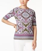 Charter Club Scarf-print Top, Only At Macy's