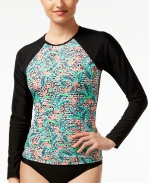 Hula Honey Tropical Pulse Printed Rashguard Women's Swimsuit