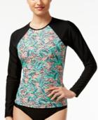 Hula Honey Tropical Pulse Printed Rashguard Women's Swimsuit