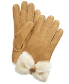 Ugg Shearling & Suede Bow Gloves