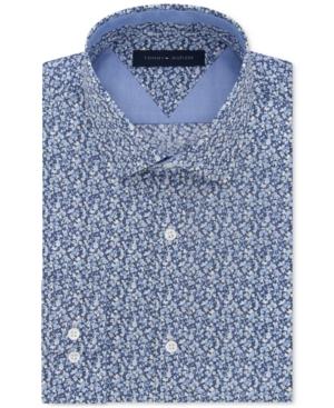 Tommy Hilfiger Men's Slim-fit Sky Blue Floral Liberty-print Dress Shirt