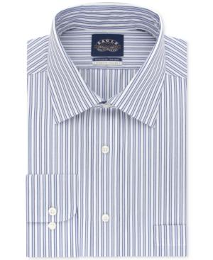 Eagle Men's Big And Tall Classic/regular Fit Non-iron Flex Collar Blue Check Dress Shirt