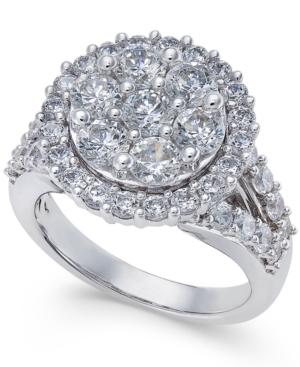 Diamond Large Round Cluster Ring (2-1/2 Ct. T.w.) In 14k White Gold