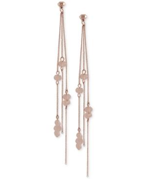 French Connection Rose Gold-tone Beaded Linear Spike Drop Earrings