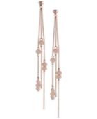French Connection Rose Gold-tone Beaded Linear Spike Drop Earrings