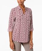 Charter Club Printed Utility Shirt, Created For Macy's