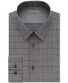 Calvin Klein X Men's Extra-slim Fit Thermal Stretch Performance Gray/red Check Dress Shirt