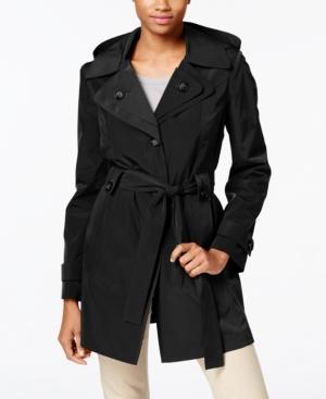 London Fog Layered-collar Water-resistant Belted Trench Coat