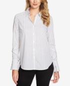 1.state Wrap-sleeve Striped Shirt