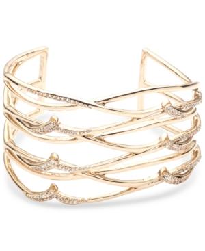 Carolee Gold-tone Pave Openwork Cuff Bracelet