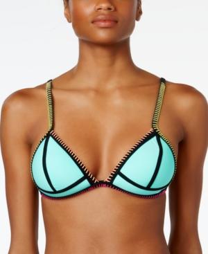 Hula Honey Colorblocked Triangle Push-up Bikini Top Women's Swimsuit