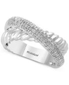 Effy Diamond Crisscross Ring (1/3 Ct. T.w.) In Sterling Silver