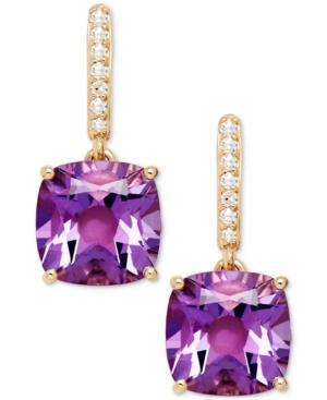 Amethyst (3-9/10 Ct. T.w.) And Diamond Accent Drop Earrings In 14k Yellow Gold