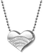 Alex Woo Little Faith Rainbow Heart Pendant Necklace In Sterling Silver