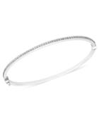 14k White Gold Bracelet, Diamond Accent Stackable Round Bangle Bracelet