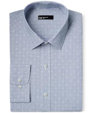 Bar Iii Slim-fit Blue Dot Dobby Stripe Dress Shirt, Only At Macy's